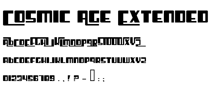 Cosmic Age Extended font